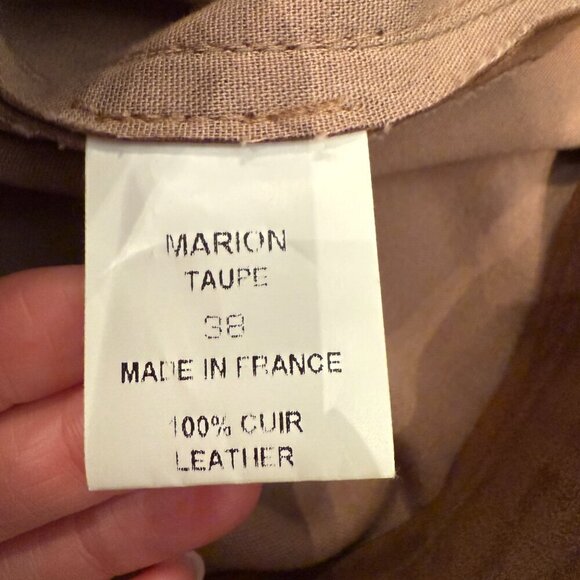 Taupe Suede Pencil  Skirt, Ventcouvert Paris, Size 38 (US 2-4 Equivalent) - Picture 6 of 6